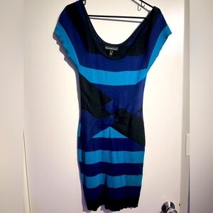 Derek Heart Blue and Black Striped Dress